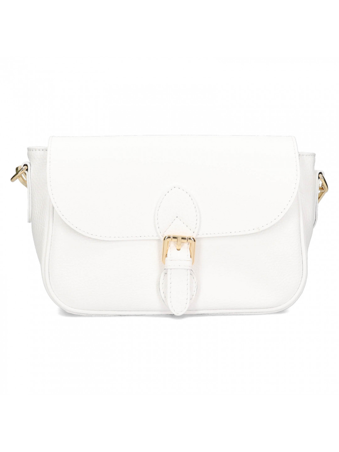 Dámská kožená crossbody kabelka Italia Melanis – bílá